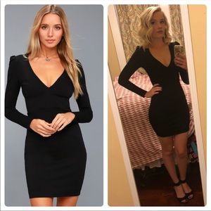 New Lulu’s Haute In Here Black Puff Sleeve Dress